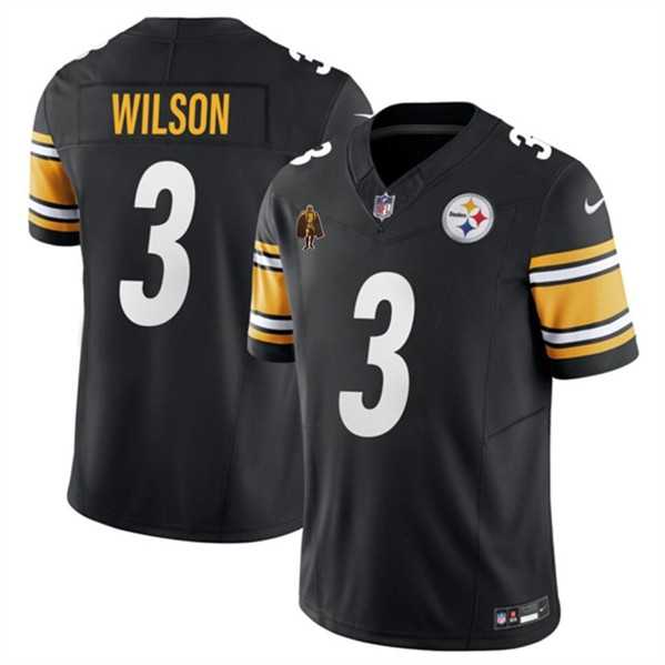 Men & Women & Youth Pittsburgh Steelers #3 Russell Wilson Black F.U.S.E. With Walter Payton Patch Vapor Untouchable Limited Stitched Jersey->pittsburgh steelers->NFL Jersey